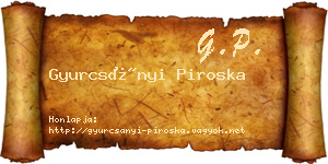Gyurcsányi Piroska névjegykártya